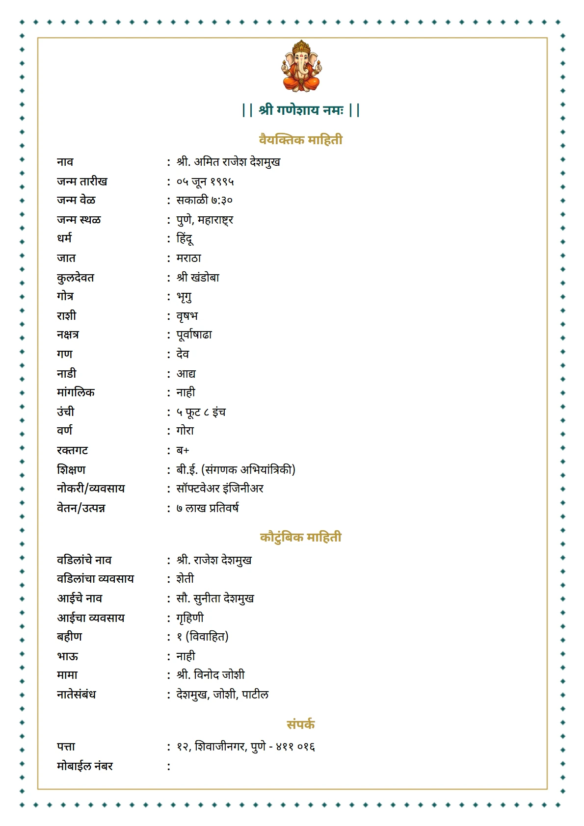 Teal Dot Border preview